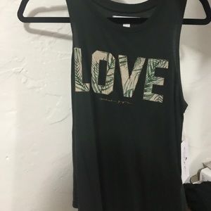 Brand new green palm LOVE shirt