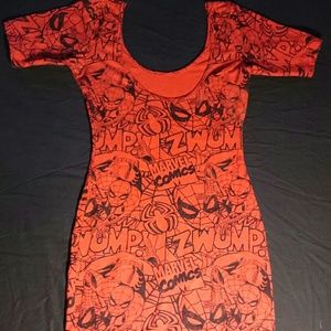 Red Marvel Spiderman Bodycon Dress