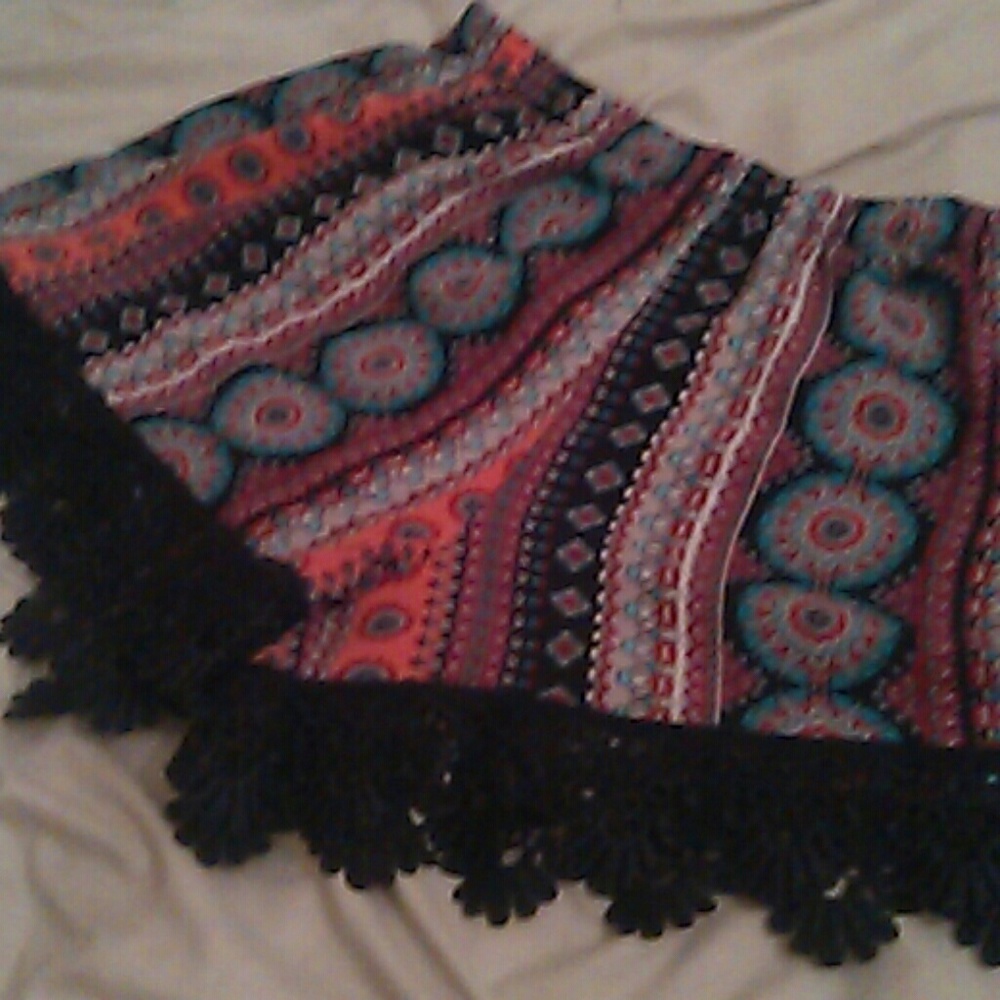 Cute shorts with black lace at bottom