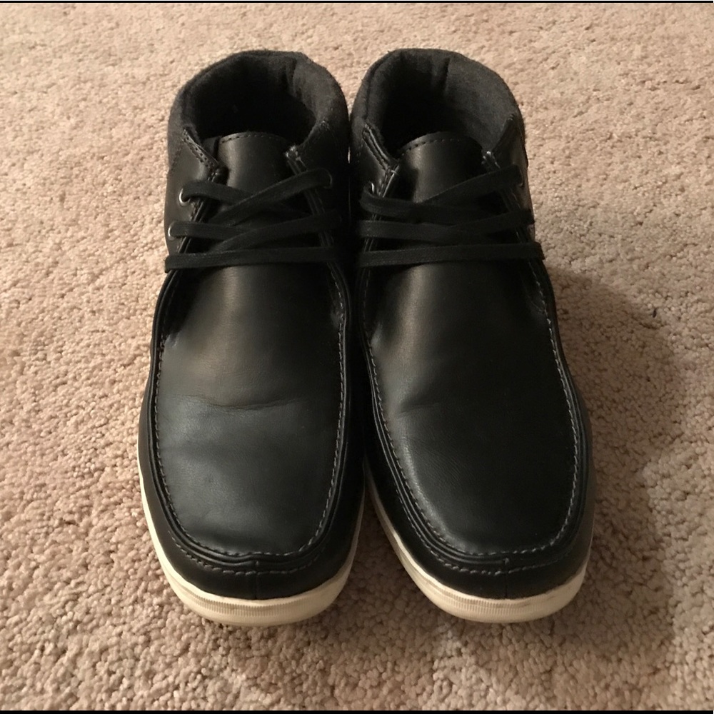 Black Leather Aldo Mid Boots