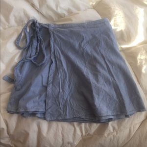 Brandy Melville baby blue wrap tie skirt