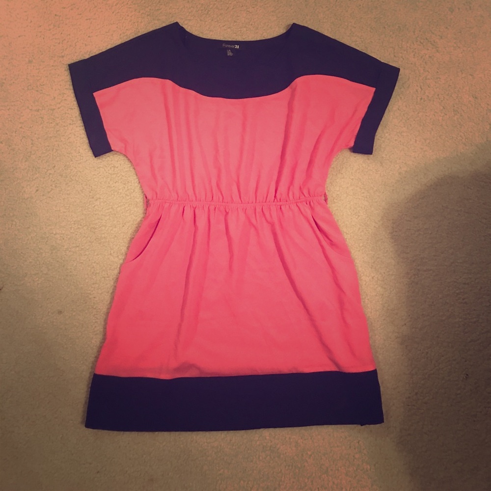 Navy & Pink Forever 21 Dress