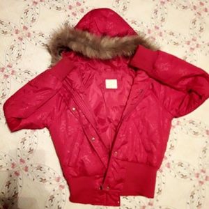 Red South Pole hooded puffer jacket/coat