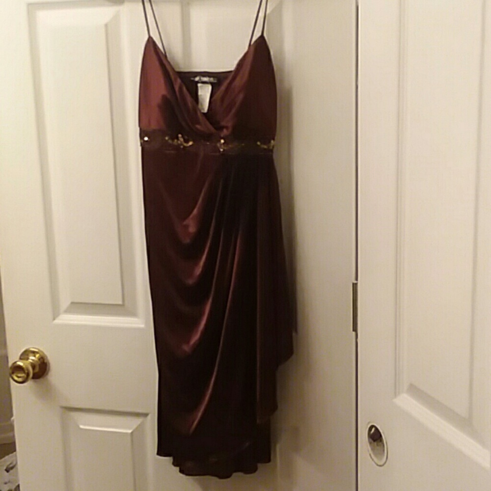 Chocolate Brown Satin Dress Size Small