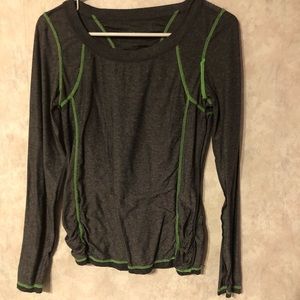 Grey and green athletic shirt