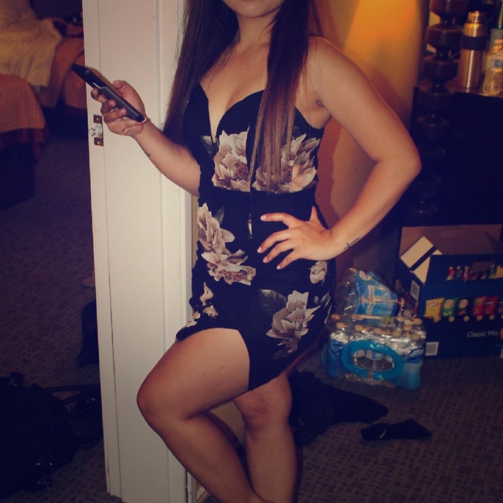 Black floral dress