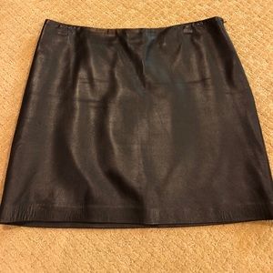 Michael Kors Genuine leather dark brown skirt