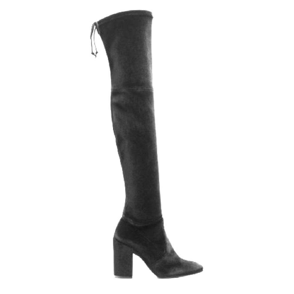 Stuart Weitzman Highlegs Black velvet boot 6.5M