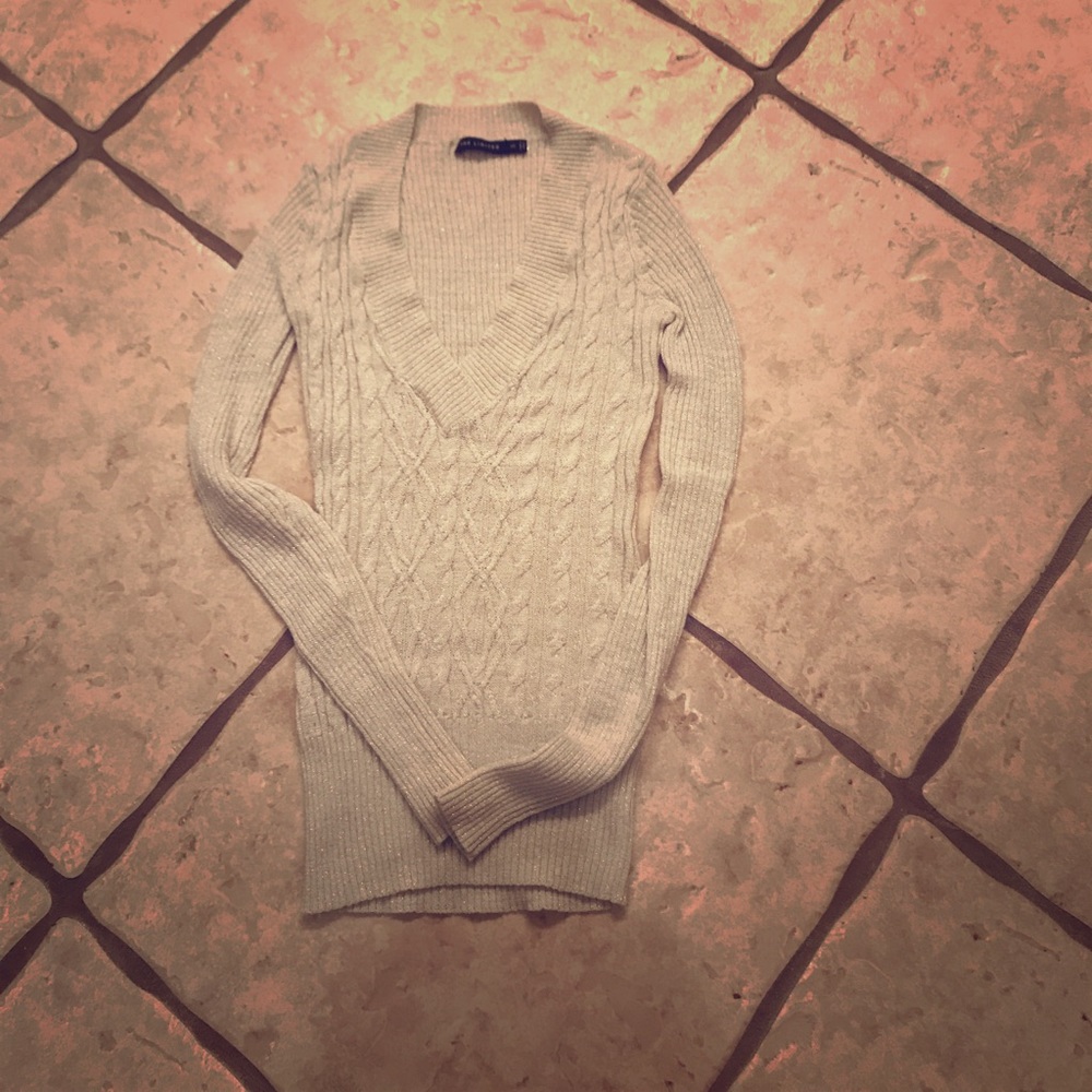 The Limited Light Gray Sweater W/ Silver Detail