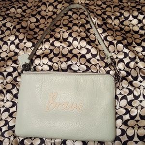 Mint green coach wristlet