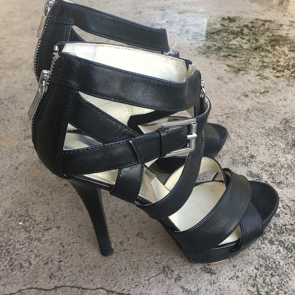 Michael Kors Shoes - Michael Kors Cage Sandal Strap Buckle Leather Heel