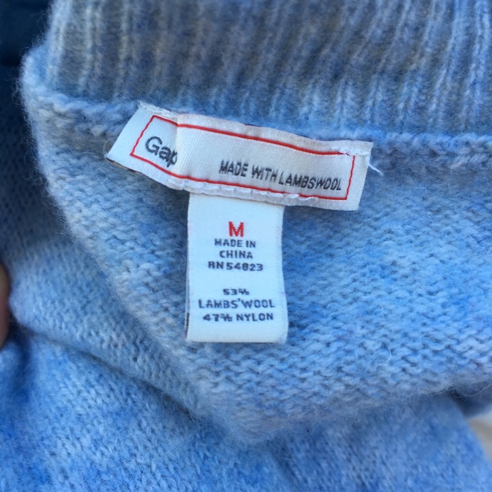 GAP Pastel Blue Lambswool Blend Sweater - Picture 7 of 7