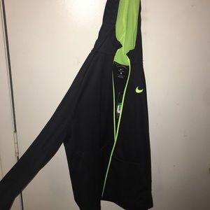 Nike Gray & Neon Yellow DryFit Therma Jacket