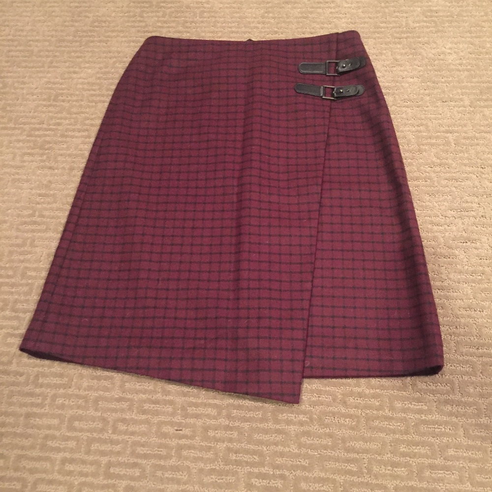 Wool Tartan Plaid Skirt