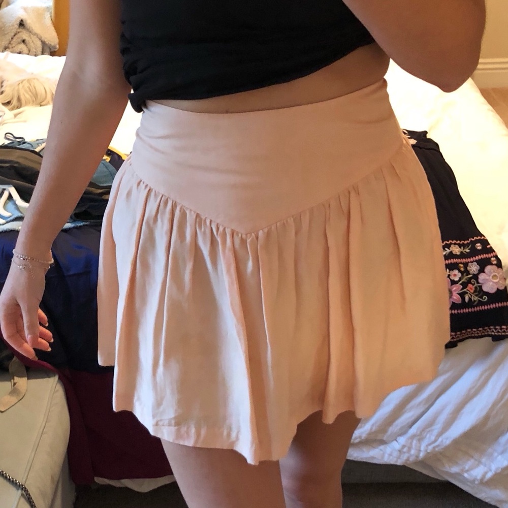 Pink silk ballet mini skirt