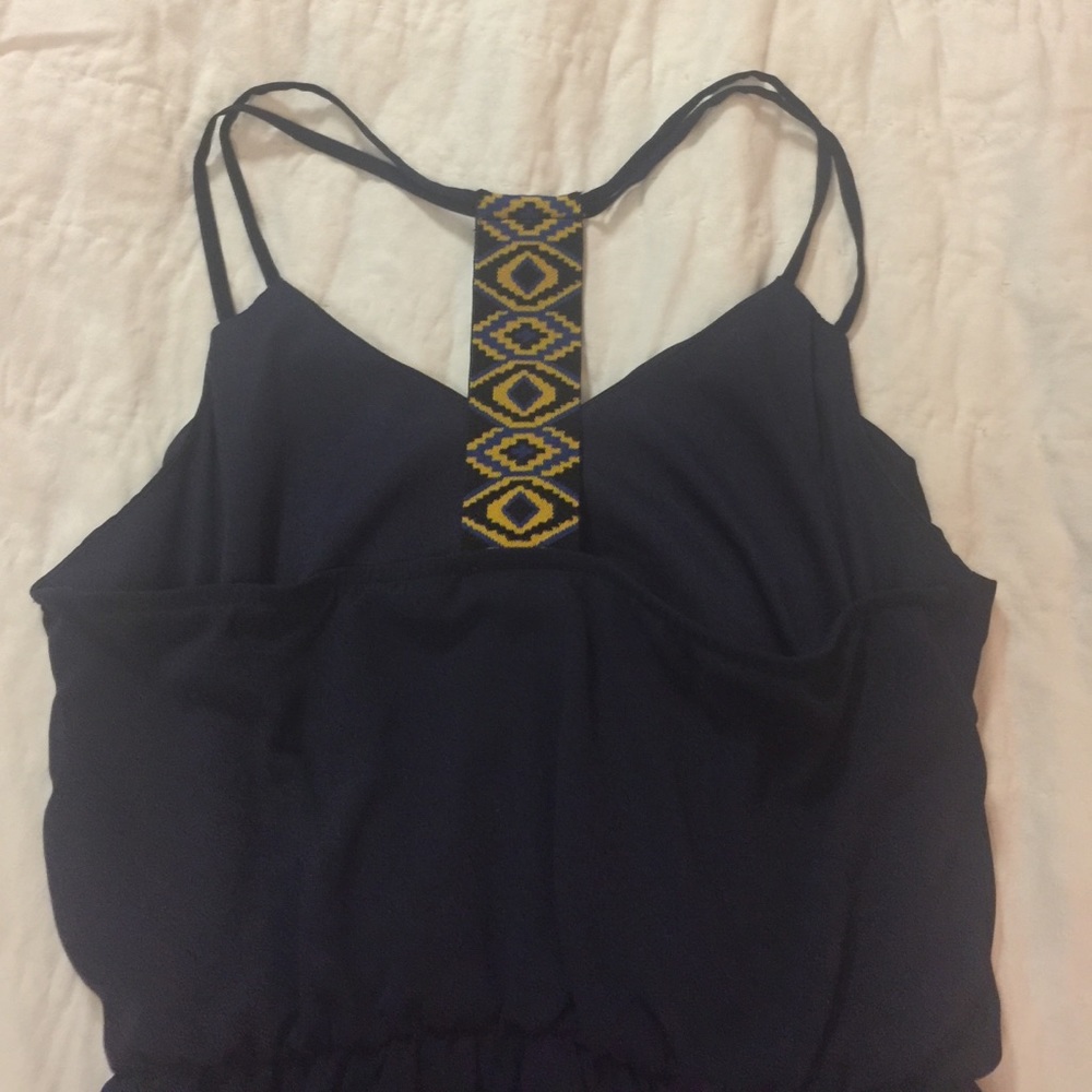 Navy's short dress with tribal back