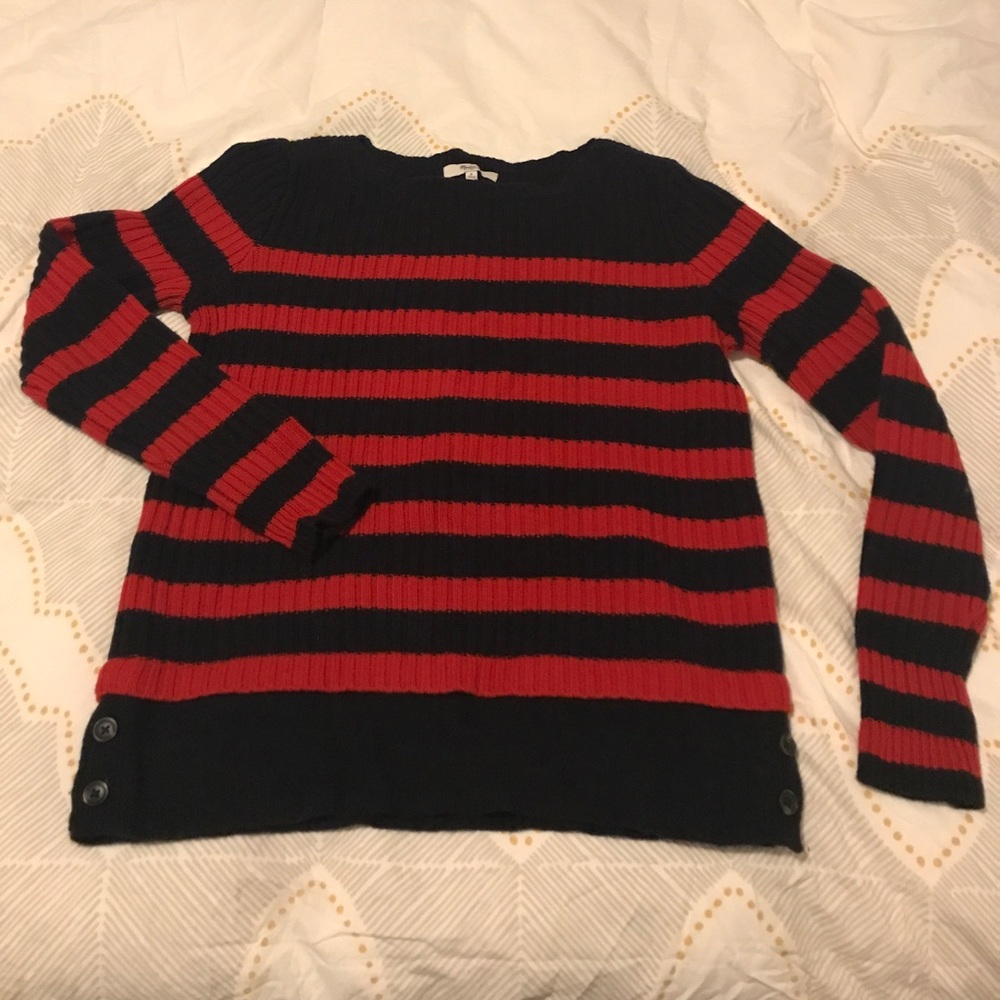 Madewell Striped Anchorlight Sweater Red Navy