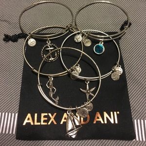 Silver Alex and Ani bracelets
