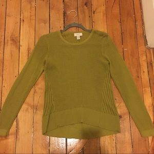 LOFT Chartreuse Long Sleeve Knit Sweater