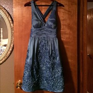 Nordstrom vneck low cross back formal embellished