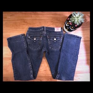 Women's True Religion straight leg jeans, size 28