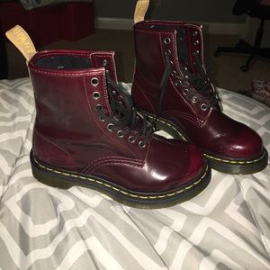 Dr Martens cherry red original boots smooth