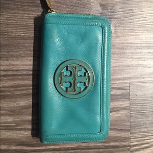 Tory Burch Continental Wallet Turquoise Color