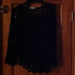 Crocheted black top