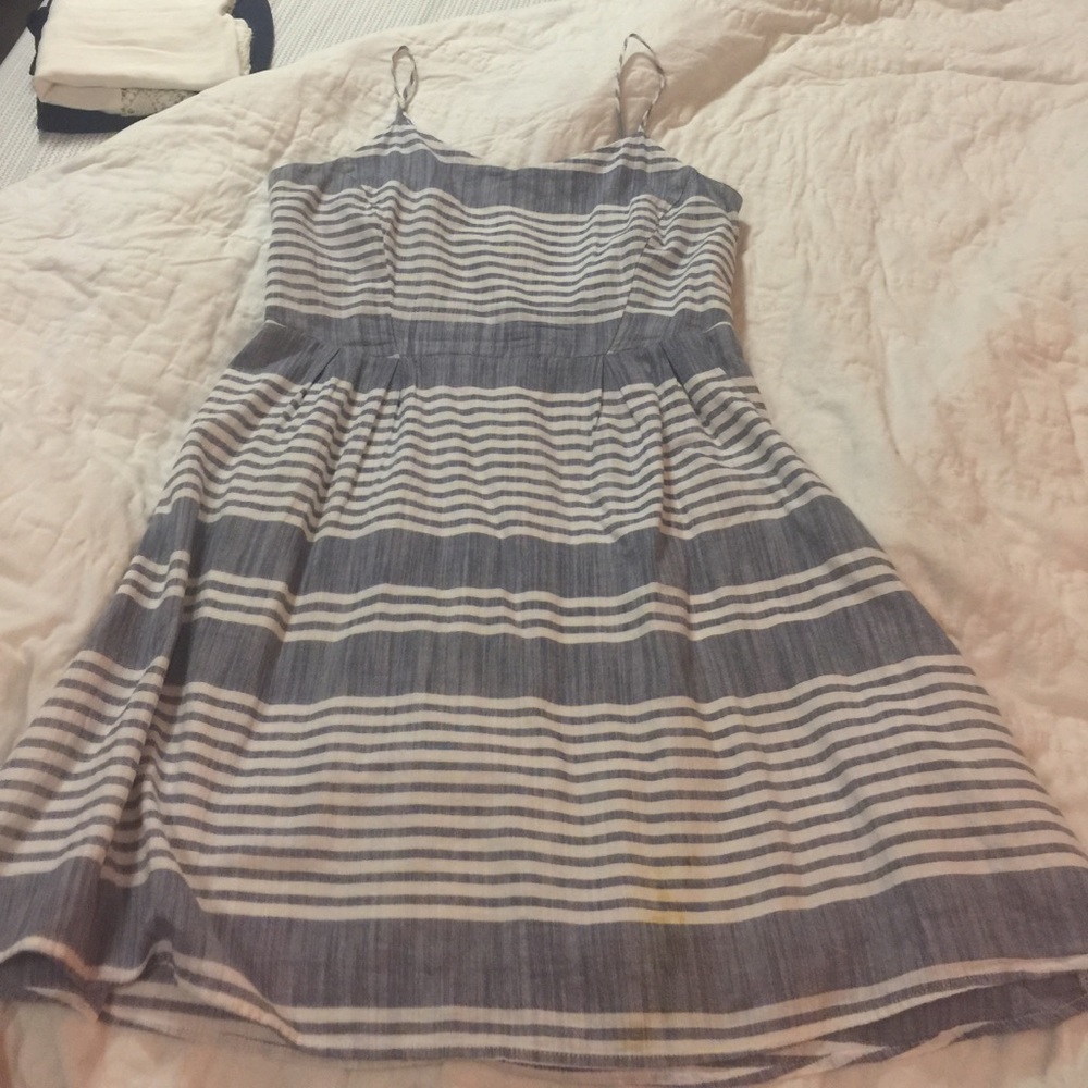 Old Navy Spaghetti Strap Blue/White Chambray Dress