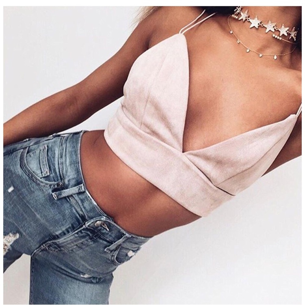 Velvet Pink Crop Top