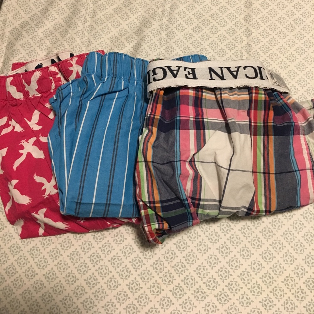 Three pairs of American Eagle boxers