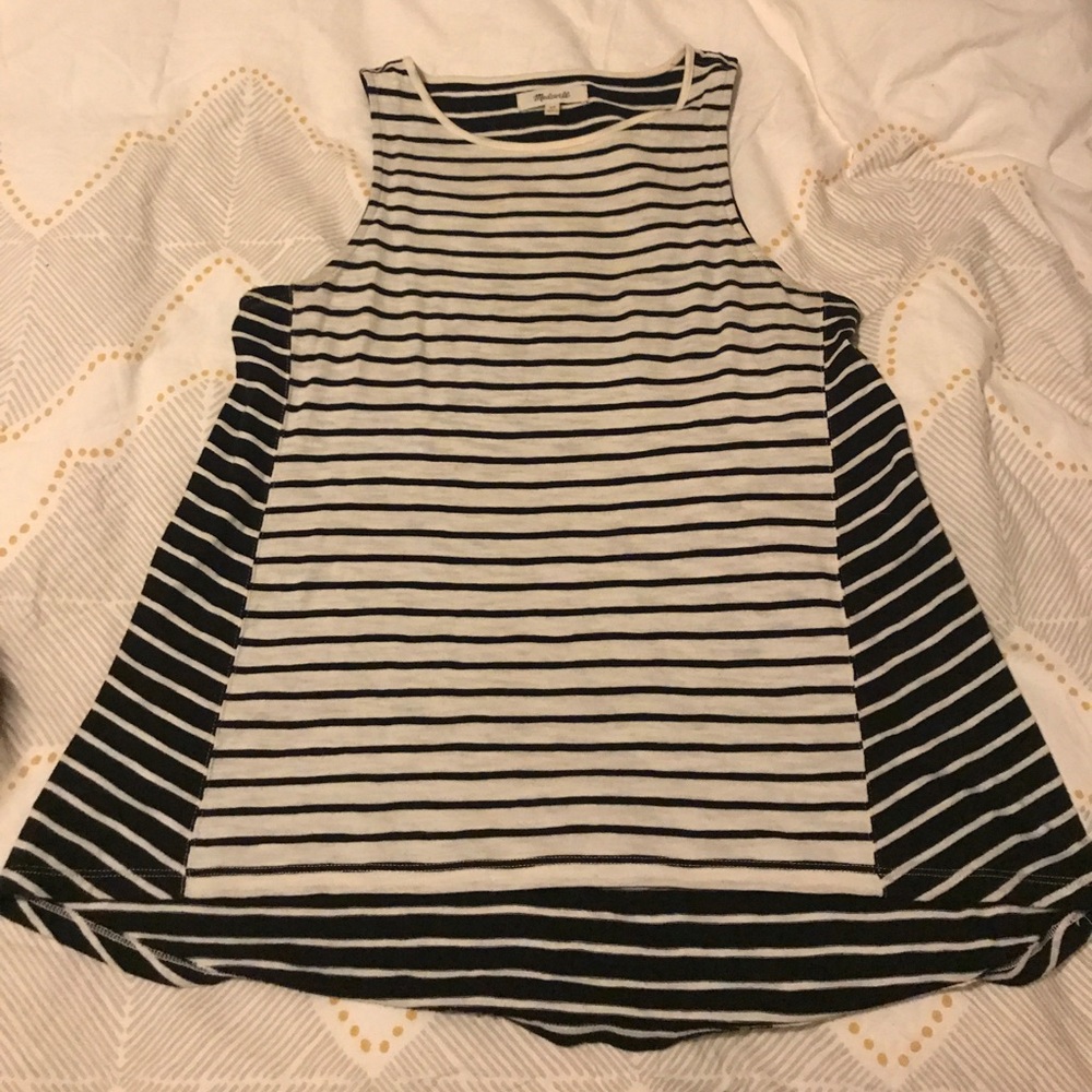Madewell black and white striped tanktop size XS