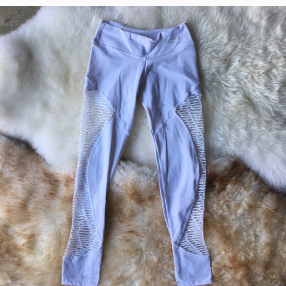 Beautiful all white mesh cutout leggings!