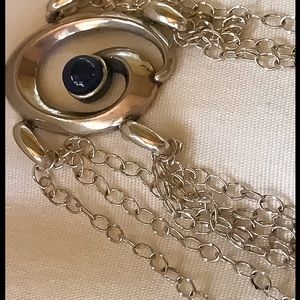 Sterling silver / sapphire gem necklace
