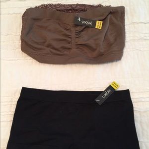 Coobie strapless bra and boy short set