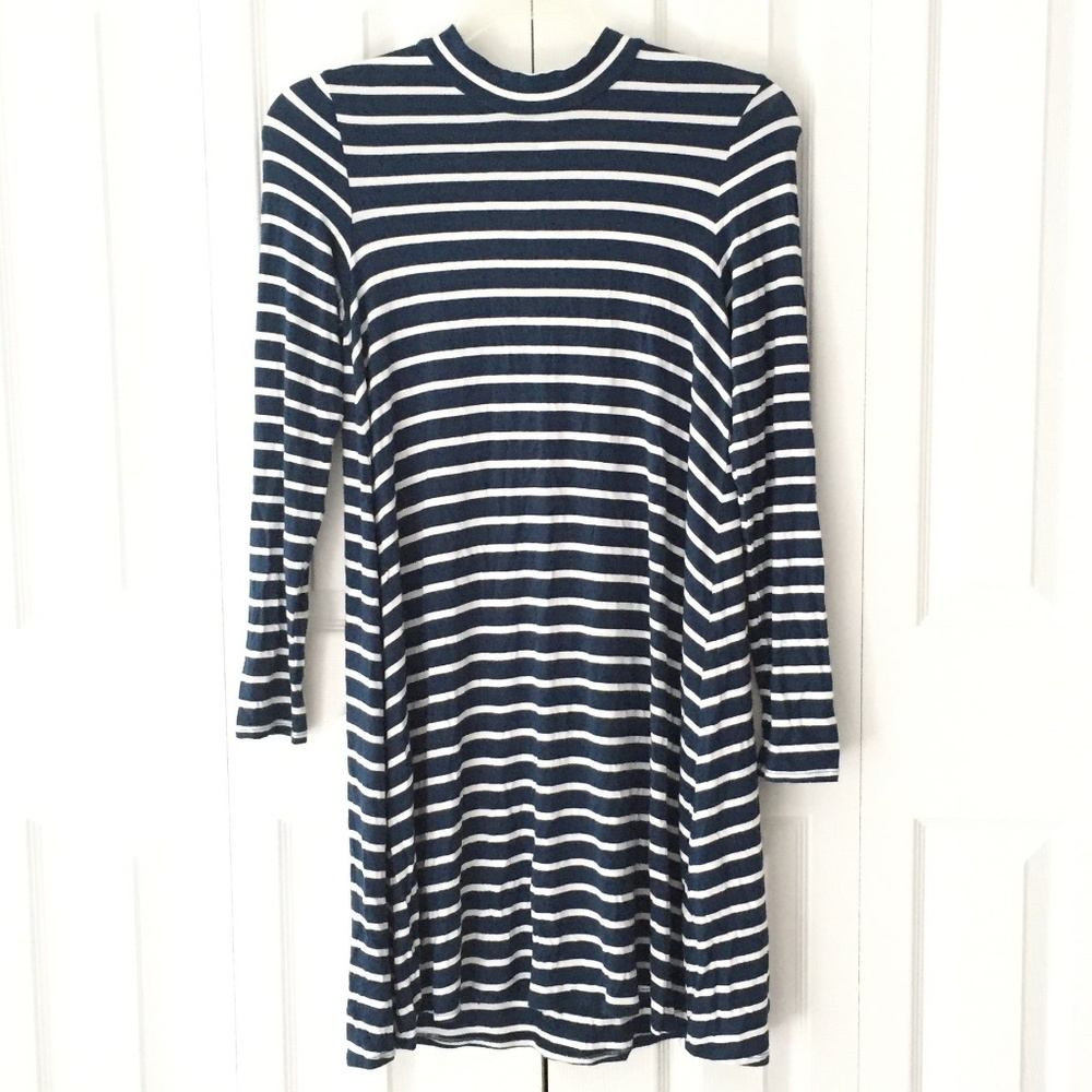Womens Navy and white striped dress