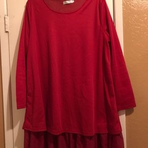 Cute red swing dress with bows on back