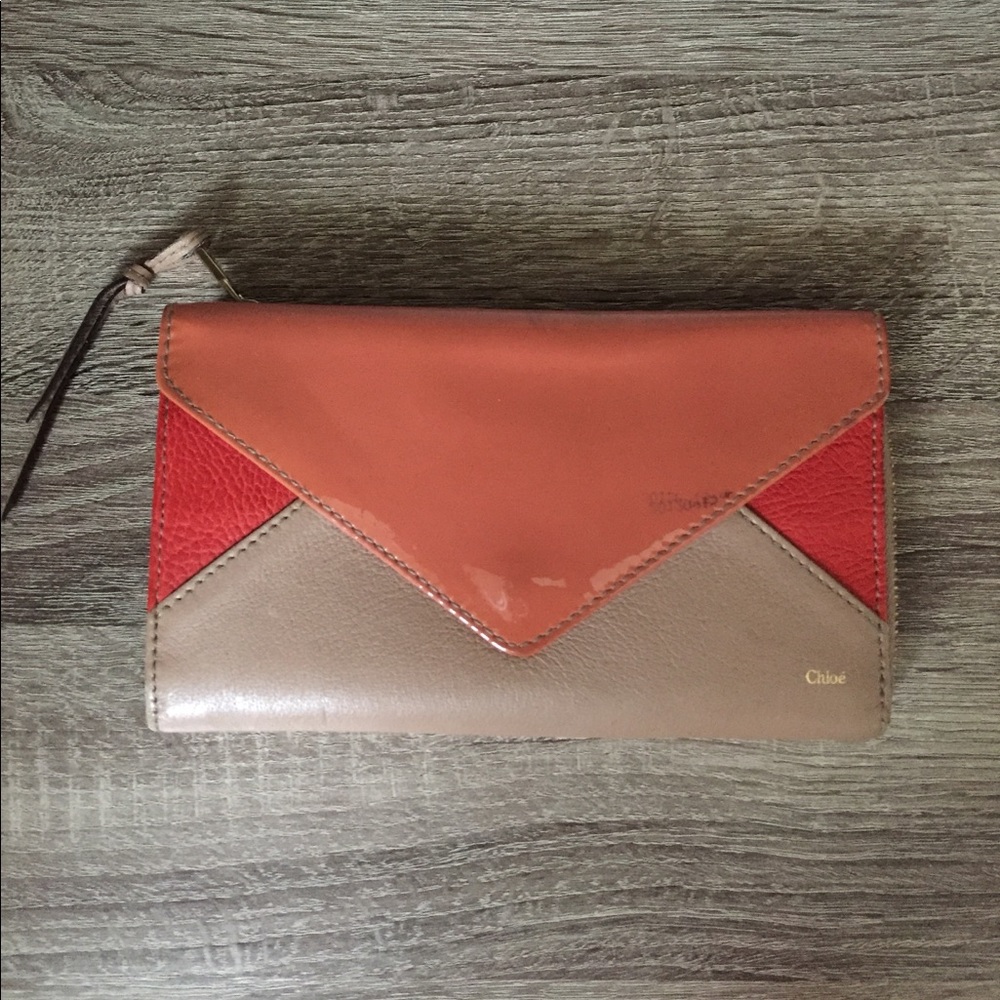 Chloe Patchwork Patent Flap Wallet