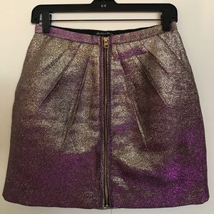 Broadway and Broome metallic mini skirt
