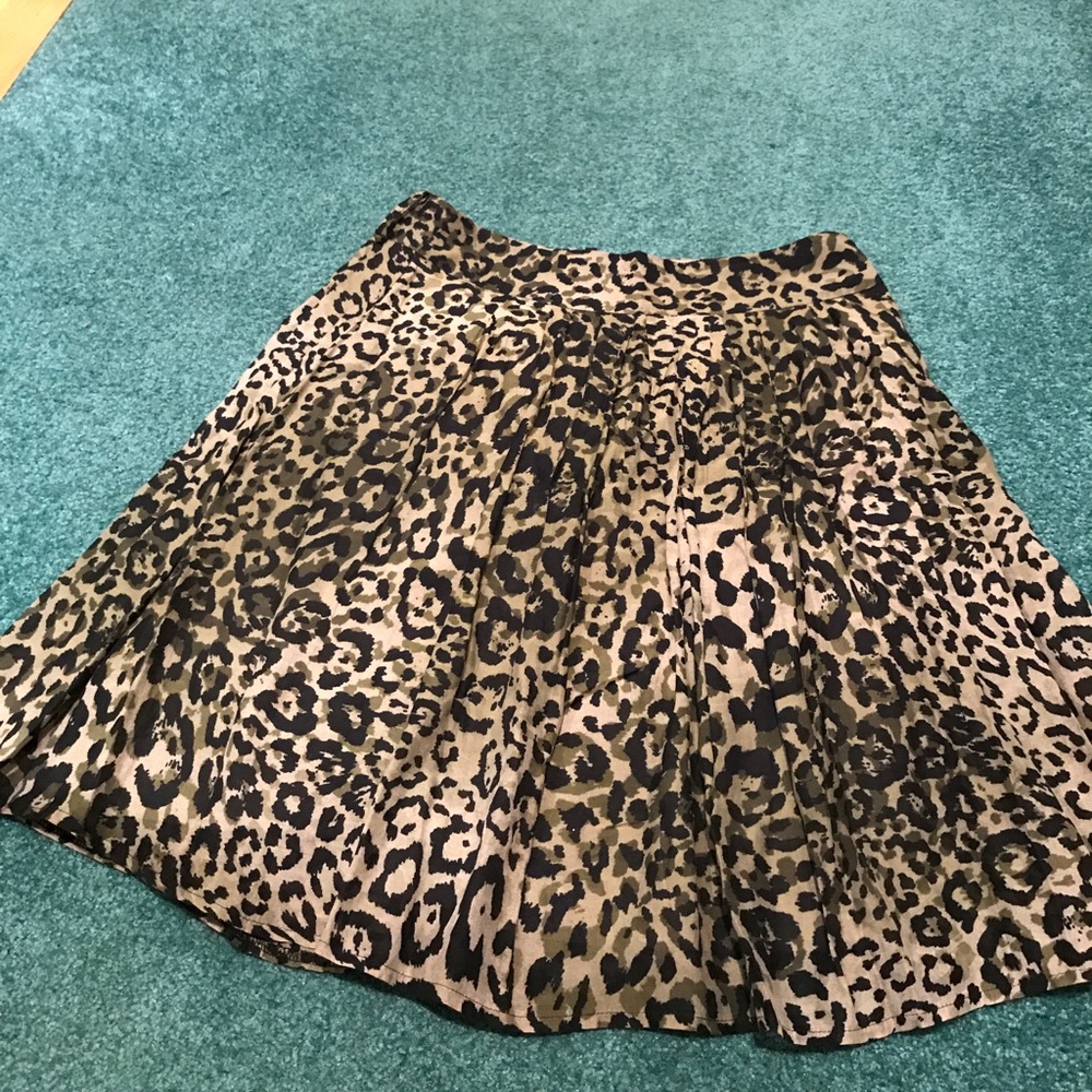 NafNaf brand khaki leopard print skirt