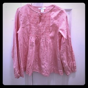 (SALE) Jacadi Pink & White Blouse - 6 G