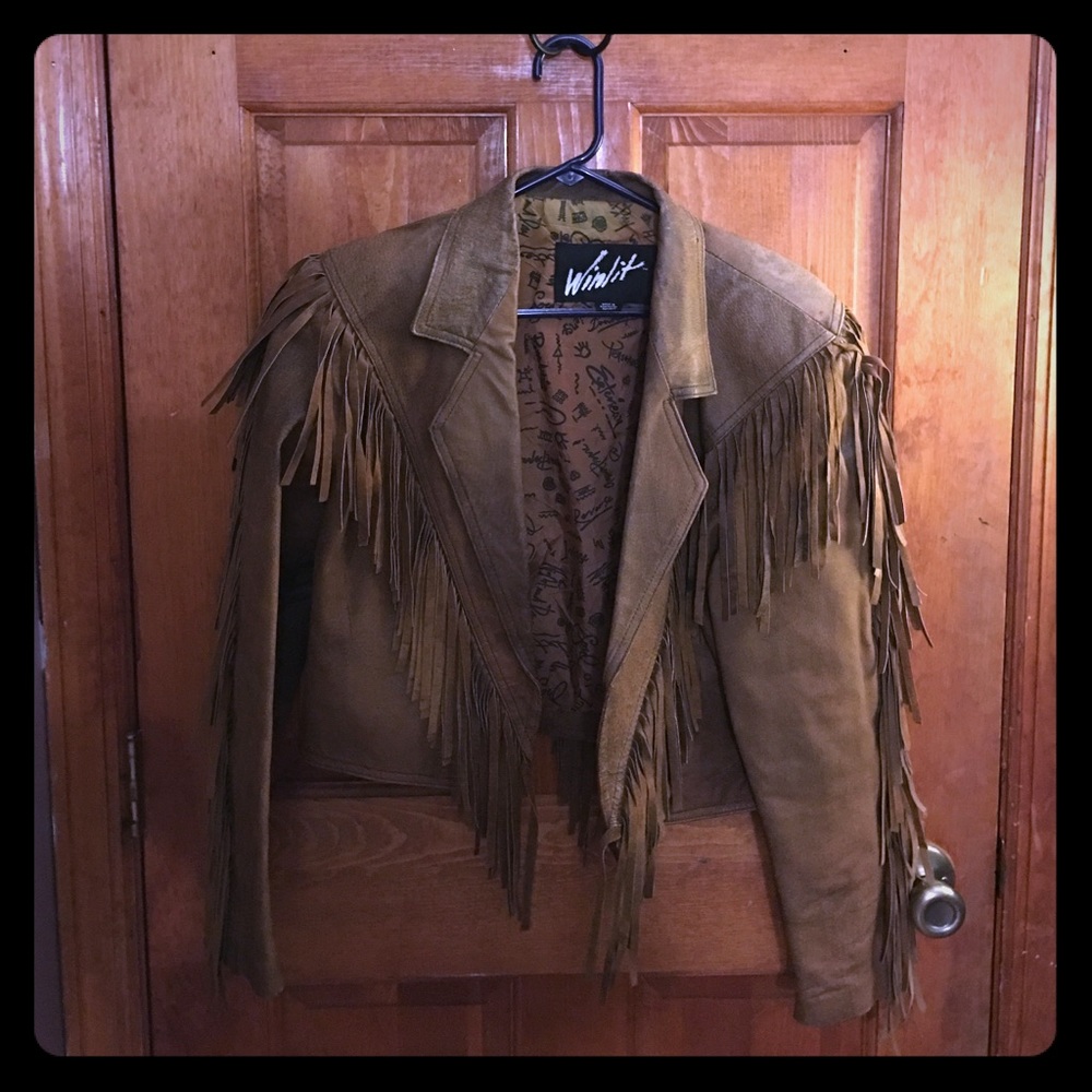 Vintage Fringe Faux Leather Jacket