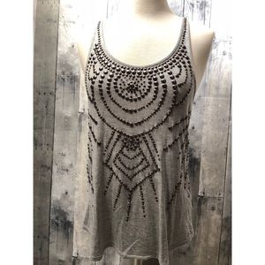 Haute Hippie Studded Gray Tank