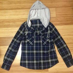 Blue plaid top/sweater