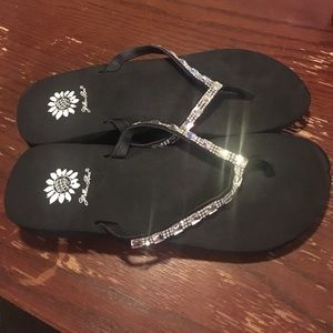 Women's Yellow Box Jewel Sandals