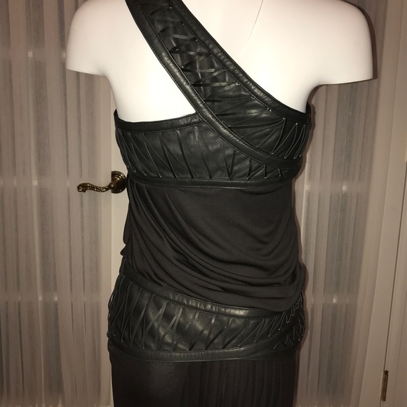JAY AHR leather & viscose/rayon designer gown - Picture 5 of 6