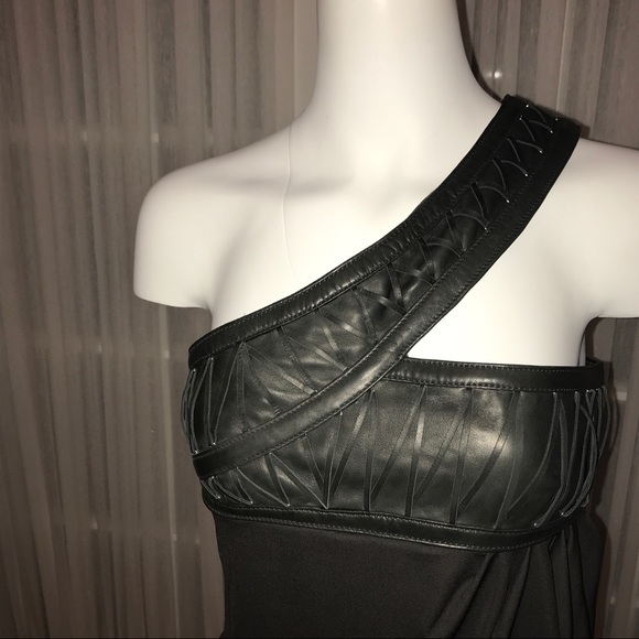JAY AHR leather & viscose/rayon designer gown - Picture 2 of 6