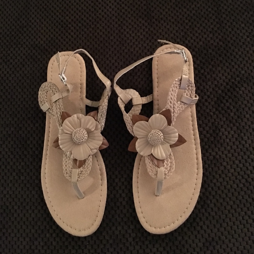 Tan Flower Sandals