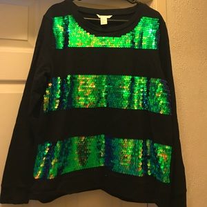 Black sporty dress up dress down sweatshirt