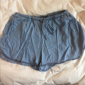 Blue cotton drawstring shorts